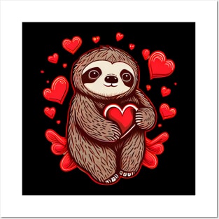 Sloth Valentines Posters and Art